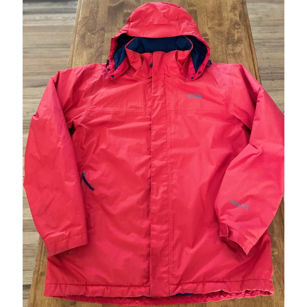 The North Face Mens Gore-Tex Primaloft Insulated Jacket Red Hooded Medium